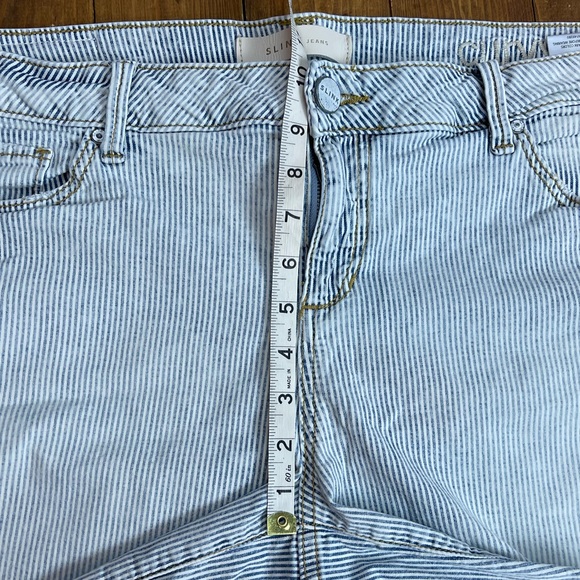 Slink jeans denim stripes 7 inch inseam jean shorts curvy size 16 - Picture 8 of 9